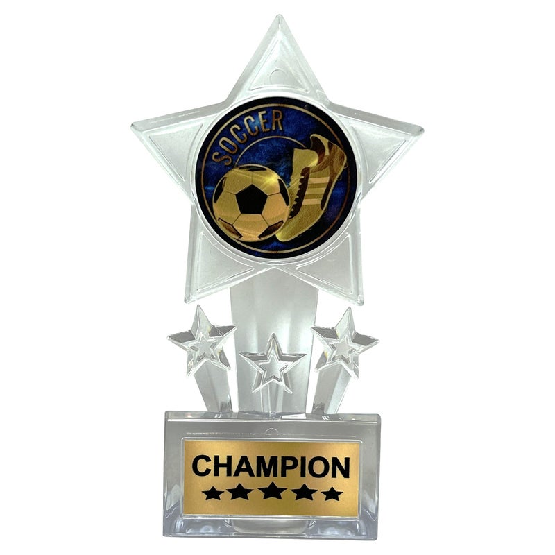 Express Medals 6.5 Inch Clear Acrylic Star Soccer Champion Trophy Awards (Pack of 12) - Image 2